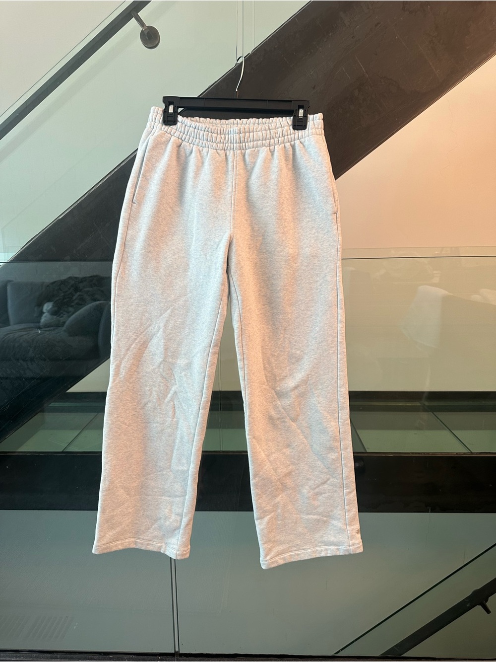 Athleta Kids Heather Blue Elastic Waist Straight Joggers